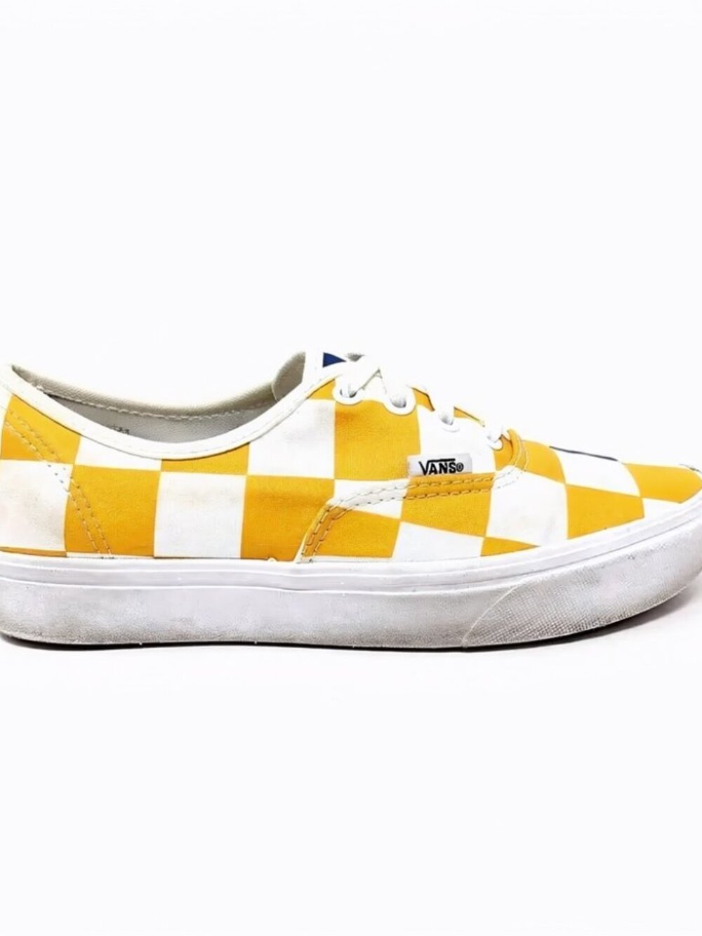 Vans Comfycush Half Big Checkerboard  Blue & Gold, Sz   7.5, EUC - Picture 5 of 8